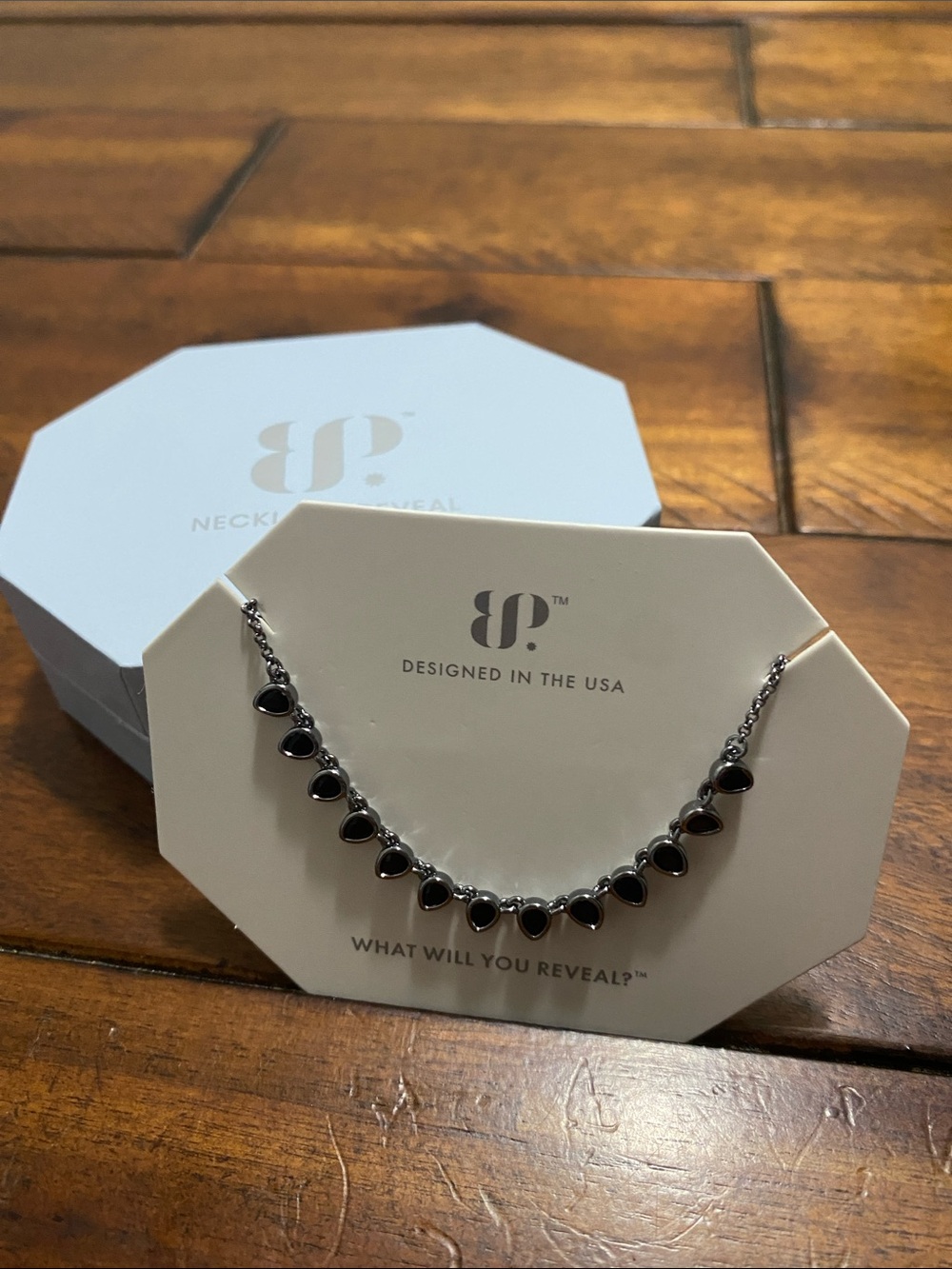 Bomb Party OG Originals Necklace - Black Onyx Cubic Zirconia - Hematite Plating